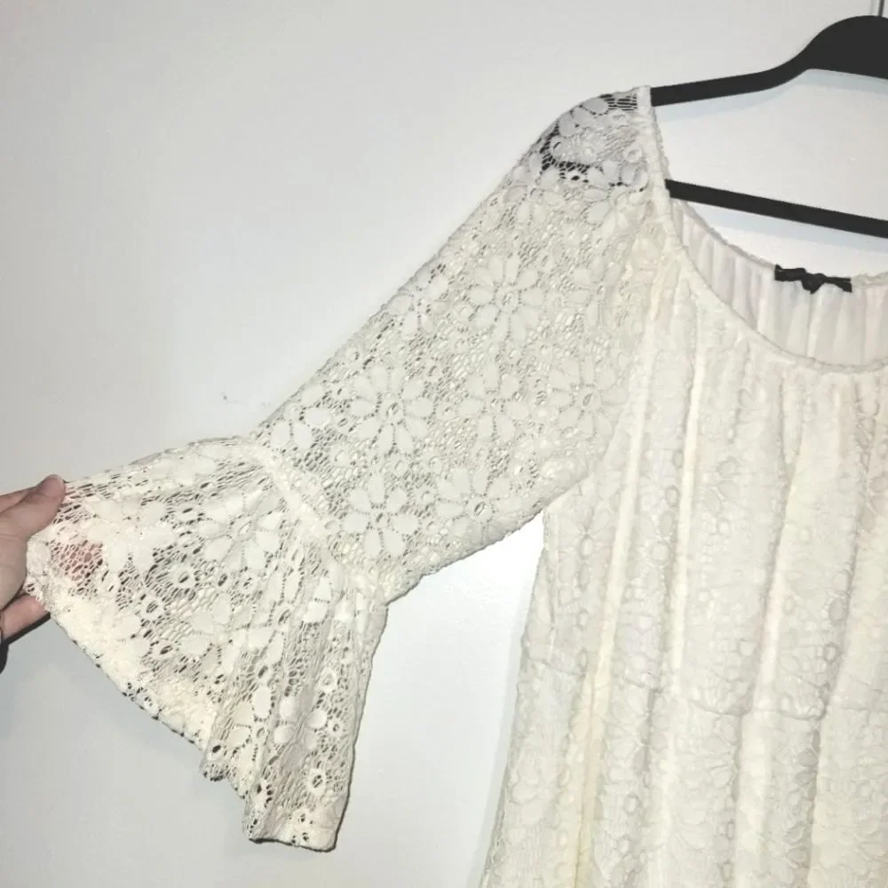 Slinky Brand White Lace Boho Dress XL - Picture 2 of 10